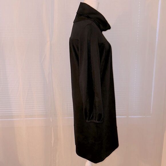 britt ryan 4 Luxury Black Knit Cowl Neck Long Sleeve Dress with Pockets - Picture 8 of 15